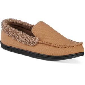 Isotoner Men's Brushed Knit Moccasin Slipper with Fleece Lining Size XXL